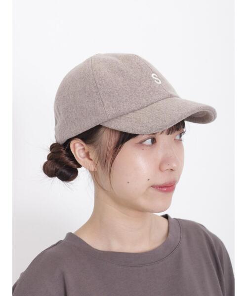 Samansa Mos2（サマンサ モスモス）の「イニシャル刺繍メルトンキャップ（ハット・レディース・モカ/オフホワイト・F）」の4枚目の写真