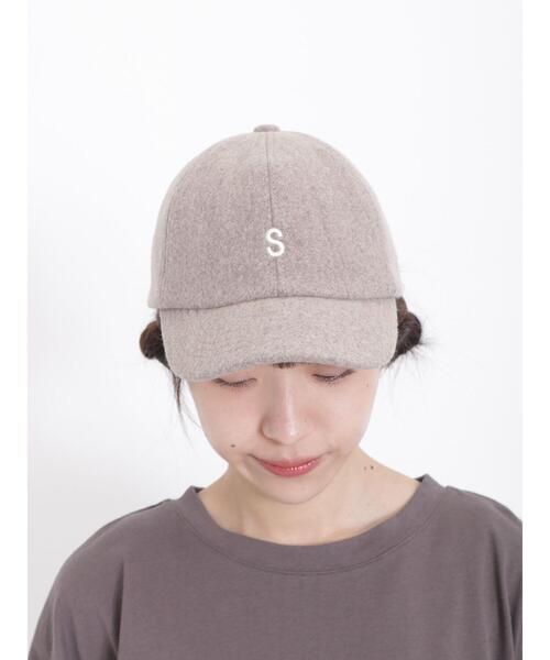 Samansa Mos2（サマンサ モスモス）の「イニシャル刺繍メルトンキャップ（ハット・レディース・モカ/オフホワイト・F）」の3枚目の写真