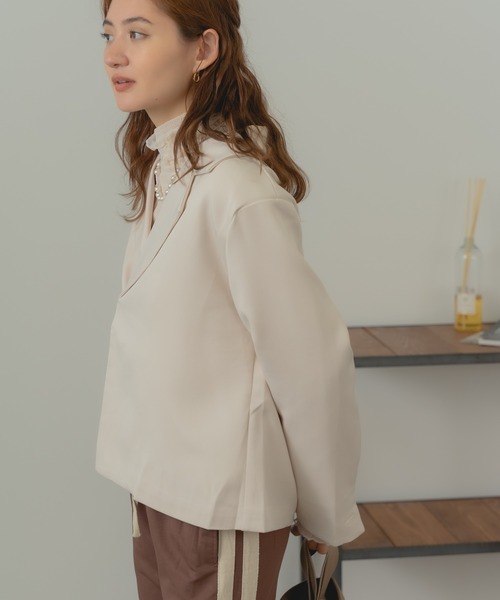 AO2(アオズ)の「Tailored jacket / ショート丈 テーラードジャケット(テーラードジャケット・レディース・アイボリー/ブラック・FREE)」の5枚目の写真