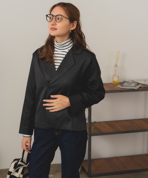 AO2(アオズ)の「Tailored jacket / ショート丈 テーラードジャケット(テーラードジャケット・レディース・アイボリー/ブラック・FREE)」の17枚目の写真