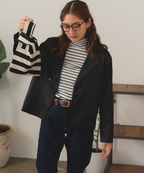 AO2(アオズ)の「Tailored jacket / ショート丈 テーラードジャケット(テーラードジャケット・レディース・アイボリー/ブラック・FREE)」の18枚目の写真