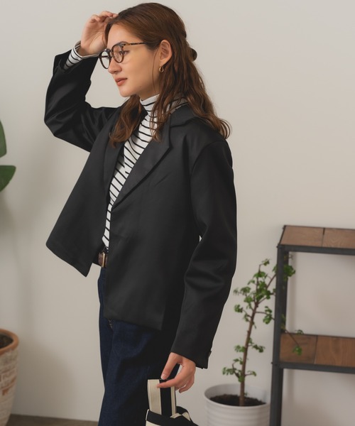 AO2(アオズ)の「Tailored jacket / ショート丈 テーラードジャケット(テーラードジャケット・レディース・アイボリー/ブラック・FREE)」の19枚目の写真