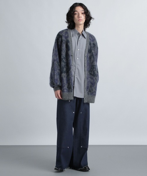 HARE（ハレ）の「ワイドダブルニーデニムパンツ(HARE)（デニムパンツ・メンズ・ブルー/ブラック・MEDIUM/SMALL）」の3枚目の写真