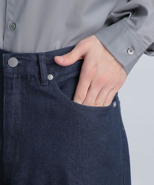 HARE（ハレ）の「ワイドダブルニーデニムパンツ(HARE)（デニムパンツ・メンズ・ブルー/ブラック・MEDIUM/SMALL）」の11枚目の写真