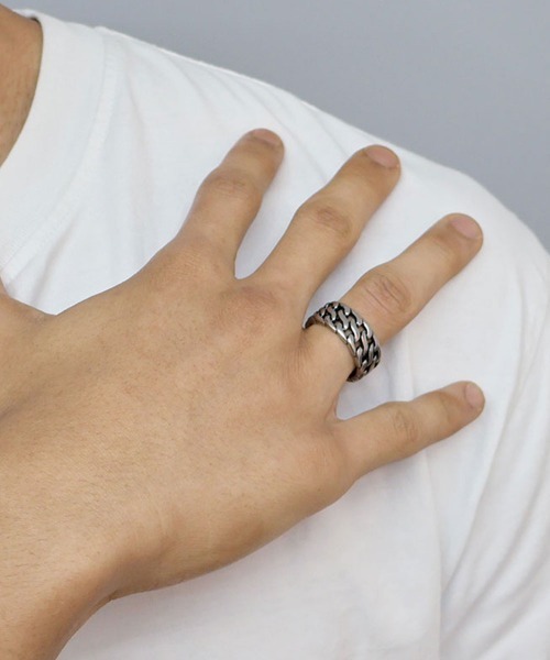 4INT.（フォイント）の「ワイド チェーンリング / サージカルステンレス316L (金属アレルギー対応)（リング・メンズ・C/B/A・16号/18号）」の7枚目の写真