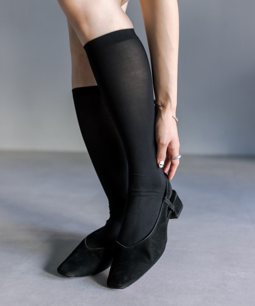 mystic（ミスティック）の「【2色展開】ハイソックス（ソックス/靴下・レディース・ブラック/チャコールグレー・FREE）」の2枚目の写真