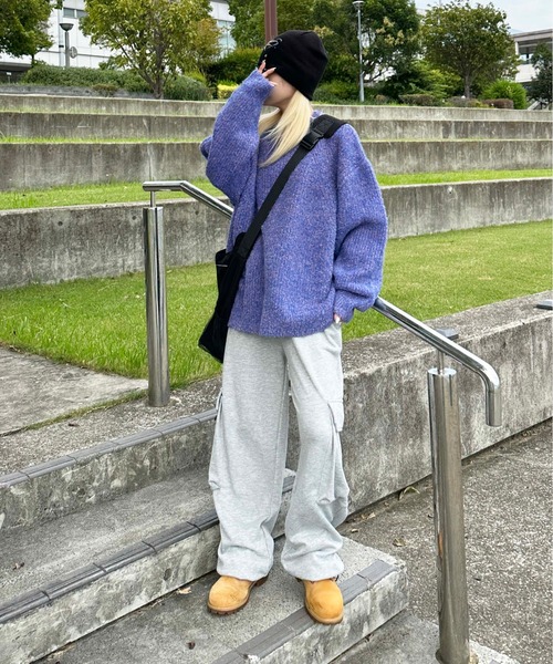 sedacle(セダクル)の「ミックスカラーブークレニット(ニット/セーター・レディース・ブラック/オレンジ/ブルー・MEDIUM/LARGE)」の14枚目の写真