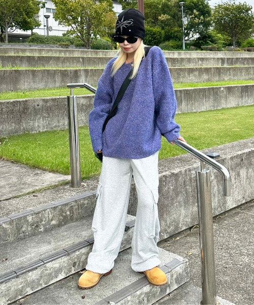 sedacle(セダクル)の「ミックスカラーブークレニット(ニット/セーター・レディース・ブラック/オレンジ/ブルー・MEDIUM/LARGE)」の15枚目の写真