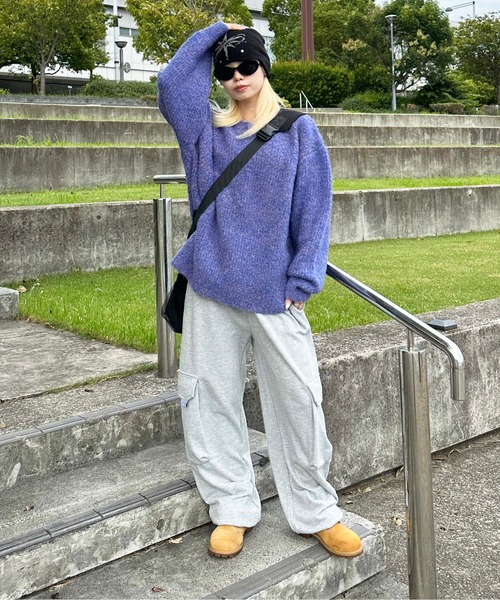 sedacle(セダクル)の「ミックスカラーブークレニット(ニット/セーター・レディース・ブラック/オレンジ/ブルー・MEDIUM/LARGE)」の13枚目の写真