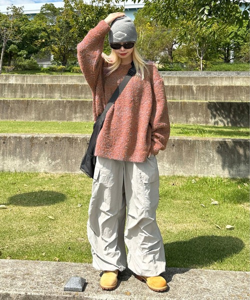 sedacle(セダクル)の「ミックスカラーブークレニット(ニット/セーター・レディース・ブラック/オレンジ/ブルー・MEDIUM/LARGE)」の20枚目の写真