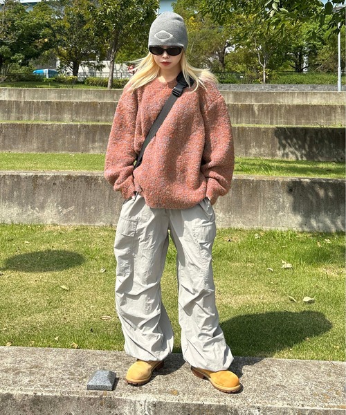 sedacle(セダクル)の「ミックスカラーブークレニット(ニット/セーター・レディース・ブラック/オレンジ/ブルー・MEDIUM/LARGE)」の21枚目の写真