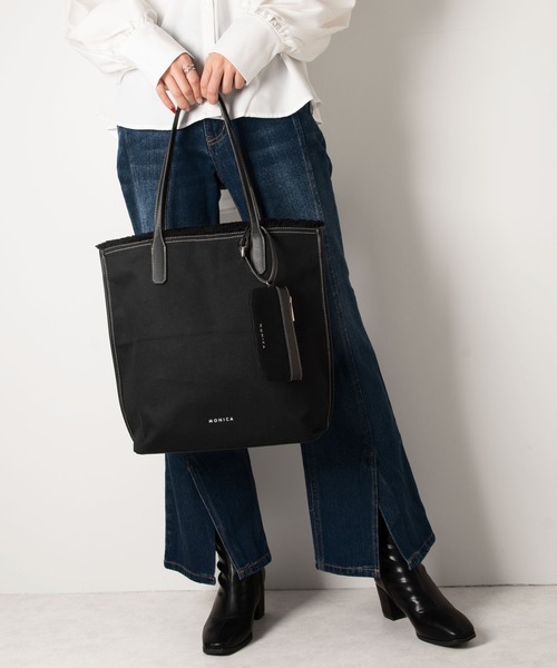 MONICA（モニカ）の「A4フリンジキャンバストート（トートバッグ・レディース・ブラック/ブラック系その他/グレイッシュベージュ/キャメル・FREE）」の5枚目の写真