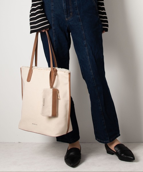 MONICA（モニカ）の「A4フリンジキャンバストート（トートバッグ・レディース・ブラック/ブラック系その他/グレイッシュベージュ/キャメル・FREE）」の10枚目の写真