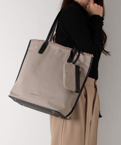 MONICA（モニカ）の「A4フリンジキャンバストート（トートバッグ・レディース・ブラック/ブラック系その他/グレイッシュベージュ/キャメル・FREE）」の12枚目の写真