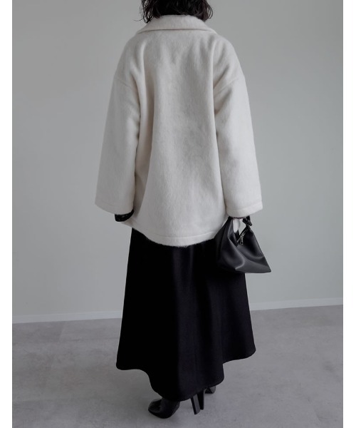 Re:EDIT（リエディ）の「[低身長サイズ有]フェイクウールシャギーダブルテーラードジャケット（テーラードジャケット・レディース・ブラック/アイボリー/チャコールグレー/グレイッシュベージュ・LARGE/SHORT/MEDIUM）」の6枚目の写真