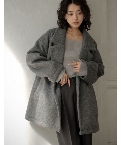 メル94407 ⭐️モラビト　テーラードジャケット　フェルト　ニット　リブ R & D.M.Co-(オールドマンズテーラー)ウール フェルト ニット