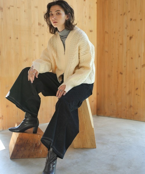 Bou Jeloud（ブージュルード）の「毛混ラメタートルネックプルオーバー（ニット/セーター・レディース・ネイビー/グレー/ブラック・FREE）」の18枚目の写真