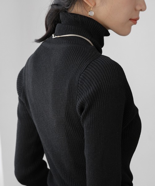 Bou Jeloud（ブージュルード）の「毛混ラメタートルネックプルオーバー（ニット/セーター・レディース・ネイビー/グレー/ブラック・FREE）」の5枚目の写真