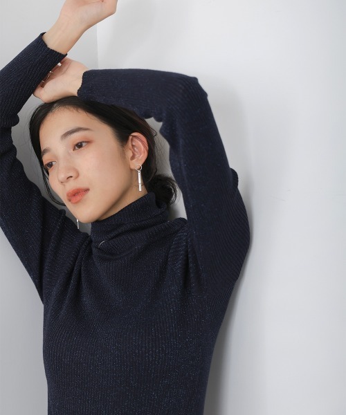 Bou Jeloud（ブージュルード）の「毛混ラメタートルネックプルオーバー（ニット/セーター・レディース・ネイビー/グレー/ブラック・FREE）」の22枚目の写真