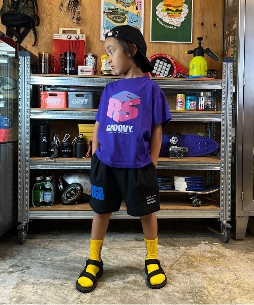 GROOVY COLORS(グルービーカラーズ)の「裏毛 UGB タックショートパンツ(スウェットパンツ・キッズ・ブラック/ベージュ・120/110/90/100)」の12枚目の写真