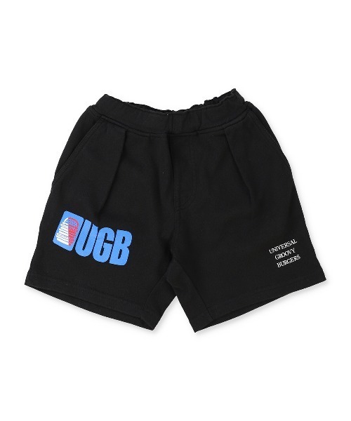 GROOVY COLORS(グルービーカラーズ)の「裏毛 UGB タックショートパンツ(スウェットパンツ・キッズ・ブラック/ベージュ・120/110/90/100)」の4枚目の写真