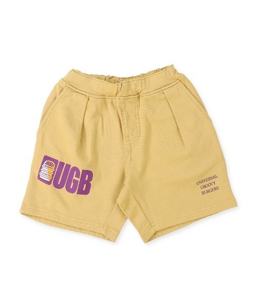 GROOVY COLORS(グルービーカラーズ)の「裏毛 UGB タックショートパンツ(スウェットパンツ・キッズ・ブラック/ベージュ・120/110/90/100)」の5枚目の写真