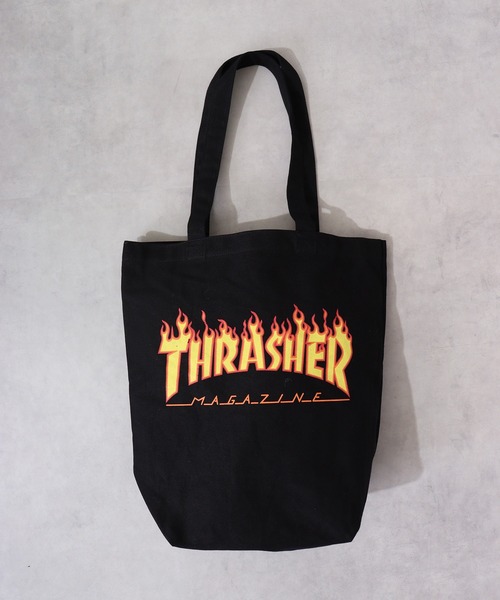THRASHER(スラッシャー)の「THRASHER FLAME PRINT TOTE(トートバッグ・メンズ・アイボリー/ブラック・FREE)」の5枚目の写真