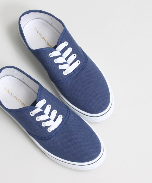 WEGO（ウィゴー）の「WEGO/レースアップスニーカー（スニーカー・レディース・ホワイト/ブラック/ネイビー/イエロー/レッド/カモフラージュ・MEDIUM/LARGE）」の3枚目の写真