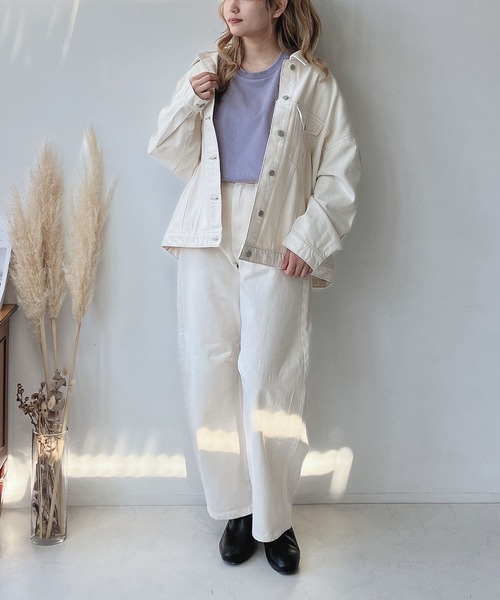 AS KNOW AS plus(アズノゥアズプラス)の「◎ゆるっとシルエットカーブパンツ セットアップ可能(デニムパンツ・レディース・ブラック/ブルー/アイボリー系/インディゴブルー・FREE)」の16枚目の写真