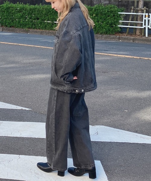 AS KNOW AS plus(アズノゥアズプラス)の「◎ゆるっとシルエットカーブパンツ セットアップ可能(デニムパンツ・レディース・ブラック/ブルー/アイボリー系/インディゴブルー・FREE)」の20枚目の写真
