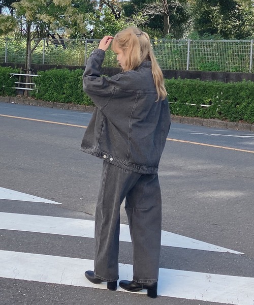 AS KNOW AS plus(アズノゥアズプラス)の「◎ゆるっとシルエットカーブパンツ セットアップ可能(デニムパンツ・レディース・ブラック/ブルー/アイボリー系/インディゴブルー・FREE)」の21枚目の写真
