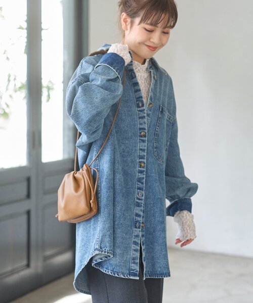 【ホワイト】スピックアンドスパン　レースシャーリングハイネックトップス ≪追加≫レースシャーリングハイネックトップス（Tシャツ