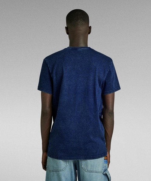 G-STAR（ジースター）の「INDIGO HENLEY T-SHIRT/インディゴヘンリーT（Tシャツ/カットソー・メンズ・ダークインディゴブルー・SMALL/MEDIUM/LARGE/X-SMALL/X-LARGE）」の3枚目の写真