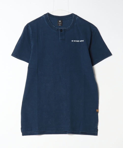 G-STAR（ジースター）の「INDIGO HENLEY T-SHIRT/インディゴヘンリーT（Tシャツ/カットソー・メンズ・ダークインディゴブルー・SMALL/MEDIUM/LARGE/X-SMALL/X-LARGE）」の8枚目の写真