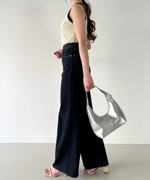 JUNOAH（ジュノア）の「ダイヤ透かし柄ニットタンクトップ（タンクトップ・レディース・アイボリー/ブラック/ベージュ・MEDIUM）」の15枚目の写真