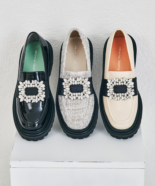 【セール】ビジューストラップ厚底シューズ 41118（ローファー）｜ORiental TRaffic（オリエンタルトラフィック）