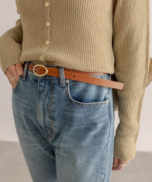 RIVE DROITE(リヴドロワ)の「MONN.:.(モン)/オーバルバックルベルト(ベルト・レディース・キャメル/ブラック・FREE)」の12枚目の写真