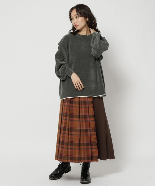 niko and...（ニコアンド）の「モールラインニットプルオーバー（ニット/セーター・レディース・アイボリー/ブルー/チャコール/ライトグリーン・SHORT/LONG）」の19枚目の写真