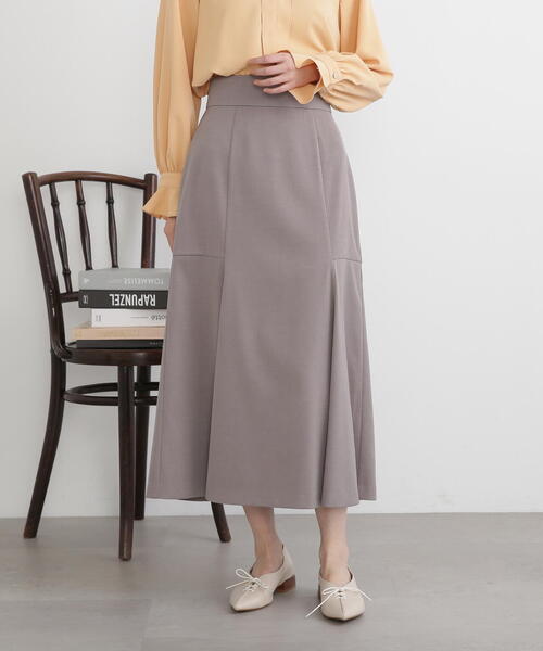 N.（N. Natural Beauty Basic）（エヌエヌナチュラルビューティーベーシック）の「◆切替マーメイドスカート（スカート・レディース・イエロー/オフホワイト/グレイッシュベージュ・MEDIUM）」の5枚目の写真