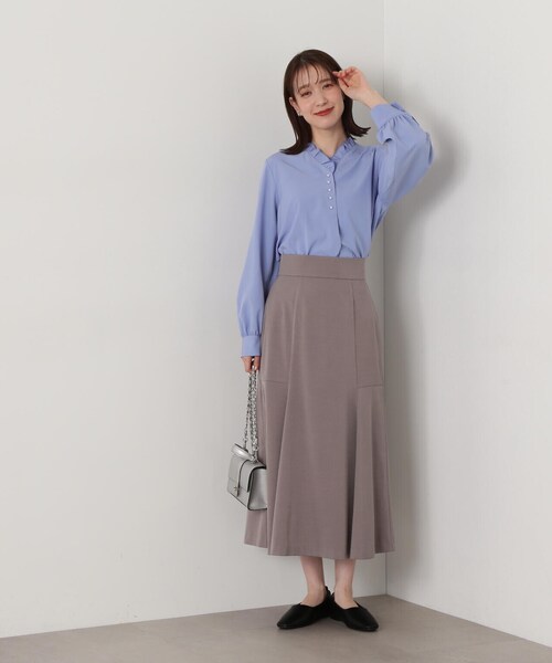 N.（N. Natural Beauty Basic）（エヌエヌナチュラルビューティーベーシック）の「◆切替マーメイドスカート（スカート・レディース・イエロー/オフホワイト/グレイッシュベージュ・MEDIUM）」の10枚目の写真