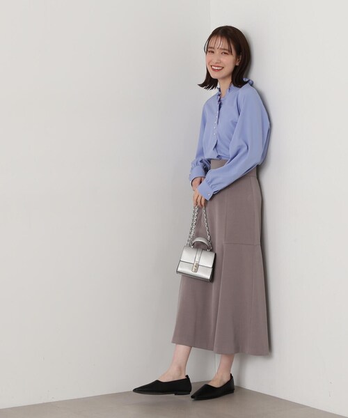 N.（N. Natural Beauty Basic）（エヌエヌナチュラルビューティーベーシック）の「◆切替マーメイドスカート（スカート・レディース・イエロー/オフホワイト/グレイッシュベージュ・MEDIUM）」の11枚目の写真