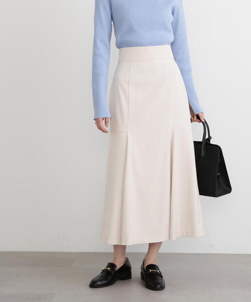 N.（N. Natural Beauty Basic）（エヌエヌナチュラルビューティーベーシック）の「◆切替マーメイドスカート（スカート・レディース・イエロー/オフホワイト/グレイッシュベージュ・MEDIUM）」の12枚目の写真