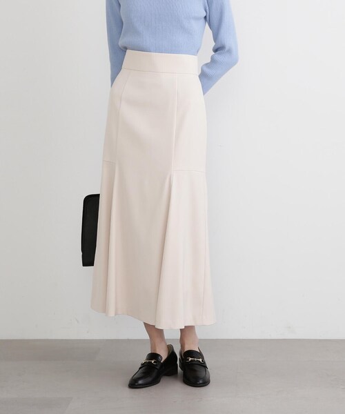 N.（N. Natural Beauty Basic）（エヌエヌナチュラルビューティーベーシック）の「◆切替マーメイドスカート（スカート・レディース・イエロー/オフホワイト/グレイッシュベージュ・MEDIUM）」の13枚目の写真