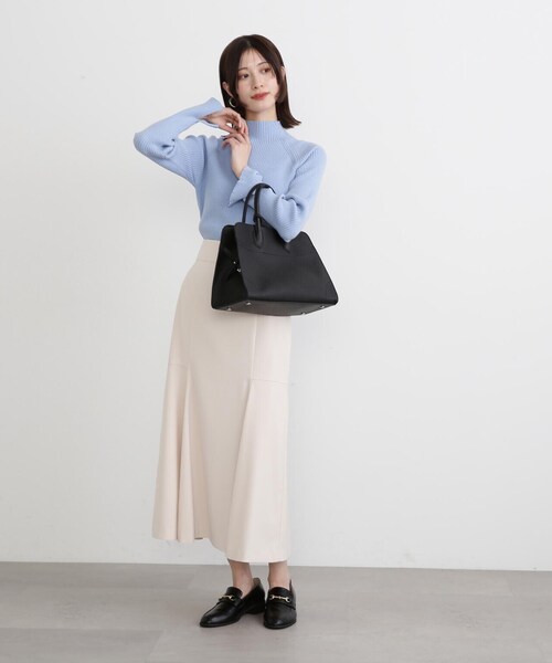 N.（N. Natural Beauty Basic）（エヌエヌナチュラルビューティーベーシック）の「◆切替マーメイドスカート（スカート・レディース・イエロー/オフホワイト/グレイッシュベージュ・MEDIUM）」の14枚目の写真