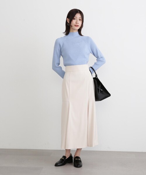 N.（N. Natural Beauty Basic）（エヌエヌナチュラルビューティーベーシック）の「◆切替マーメイドスカート（スカート・レディース・イエロー/オフホワイト/グレイッシュベージュ・MEDIUM）」の15枚目の写真