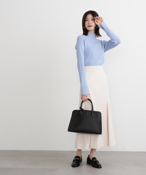 N.（N. Natural Beauty Basic）（エヌエヌナチュラルビューティーベーシック）の「◆切替マーメイドスカート（スカート・レディース・イエロー/オフホワイト/グレイッシュベージュ・MEDIUM）」の16枚目の写真