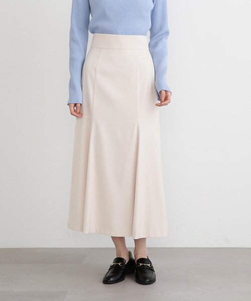 N.（N. Natural Beauty Basic）（エヌエヌナチュラルビューティーベーシック）の「◆切替マーメイドスカート（スカート・レディース・イエロー/オフホワイト/グレイッシュベージュ・MEDIUM）」の18枚目の写真