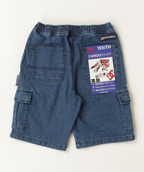 DC（ディーシー）の「DC/ディーシー WIDE CARGO SHORT24 キッズ ワイド カーゴ ショーツ ショートパンツ スケートボード 親子コーデ ワイドシルエット　ストレッチ YWS241505（カーゴパンツ・キッズ・ライトインディゴブルー/インディゴブルー・120cm/130cm/140cm/150cm/160cm）」の3枚目の写真