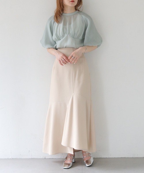CLEIO(クレイオ)の「【CLEIO】パフスリーブカップデザインシアーブラウス(シャツ/ブラウス・レディース・ベージュ/アイボリー/サックスブルー・FREE)」の18枚目の写真