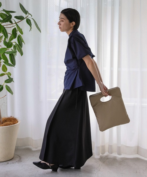 select MOCA（セレクトモカ）の「パテッド2WAYバッグ（ハンドバッグ・レディース・ブラック/アイボリー/ベージュ・FREE）」の9枚目の写真